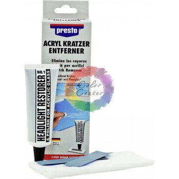 Набор для удаления царапин с авто Presto "Acrylic scratch remover" для акрила и оргстекла 50 гр